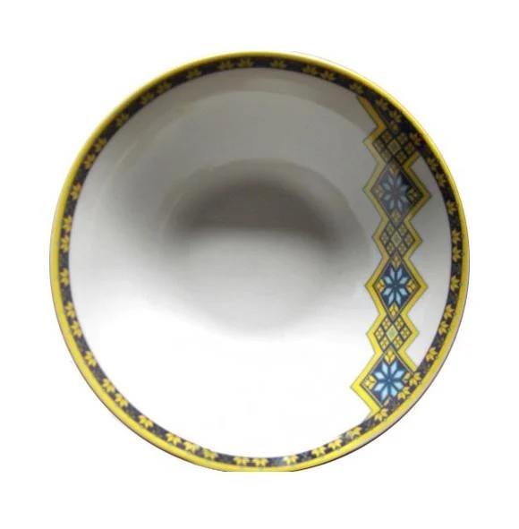 Салатник Вышиванка желто-голубой ромб 18см 12 шт