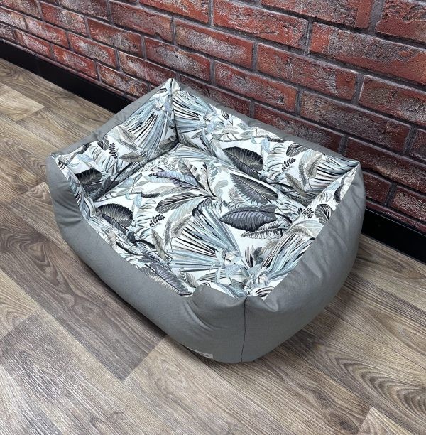 Лежак для кошек и собак панама модель 2 "Tropical forest grey" 50х40 см