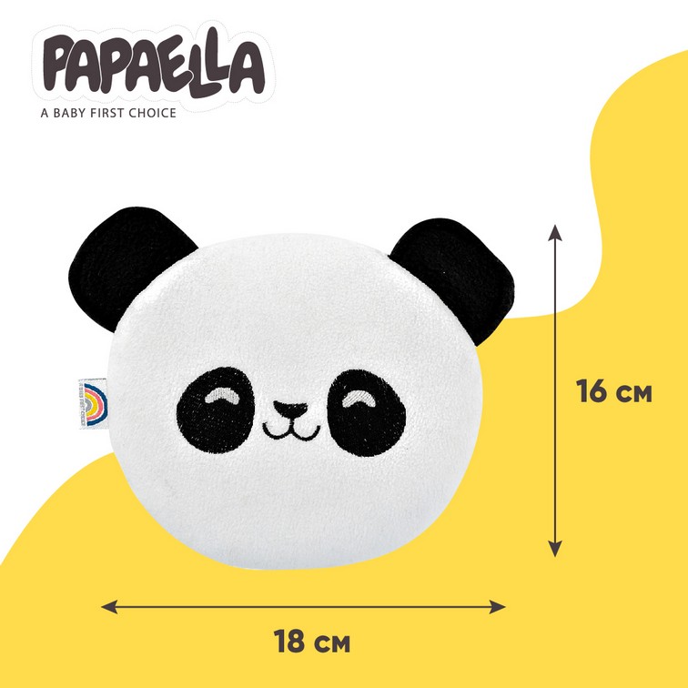 Подушка-грелка Обнимашка PAPAELLA Панда с семенами льна  Белый