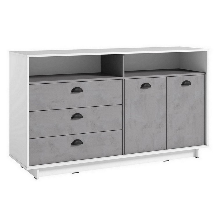 Комод Kuba 1580х900х450 белый/бетон тефра Комод Kuba 1580х900х450 белый/бетон тефра