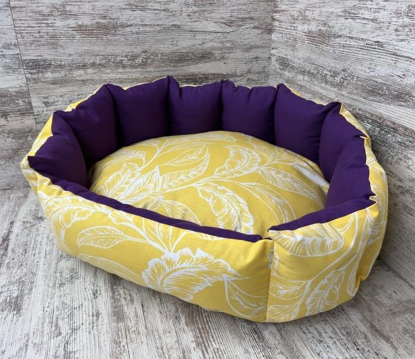 Лежак для кошек и собак панама модель 1 "Branch yellow" 50х40 см