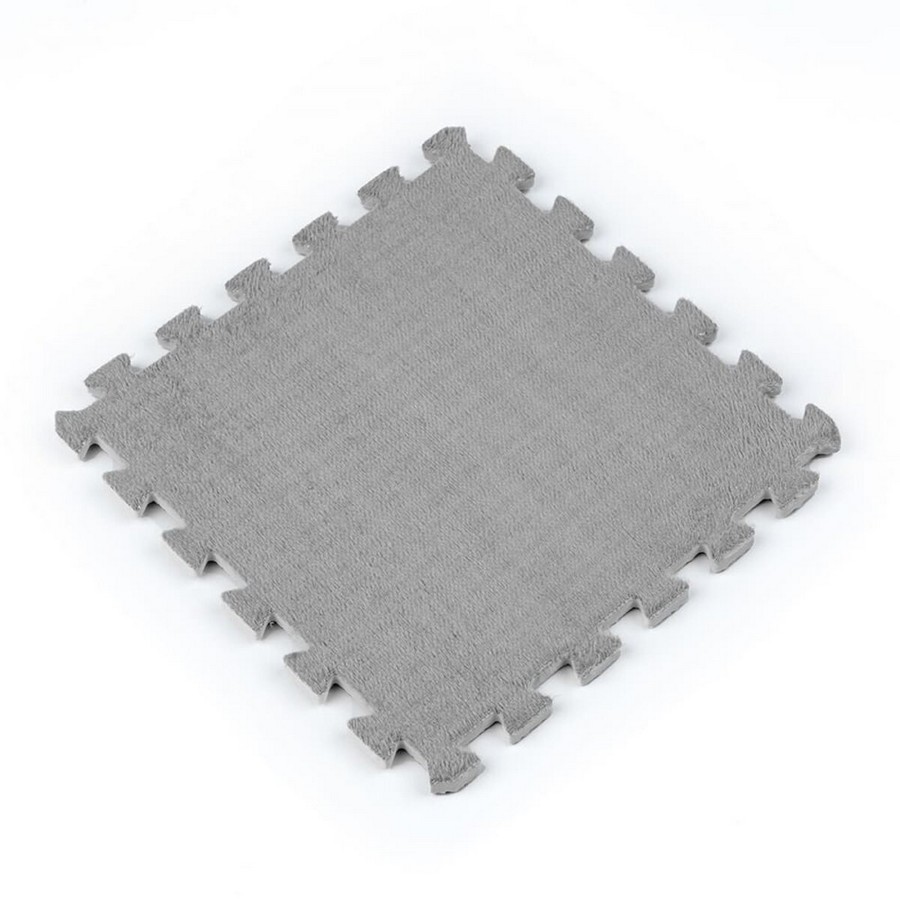Пол-пазл плюшевый 30x30x1см  светло-серый SW-00002080