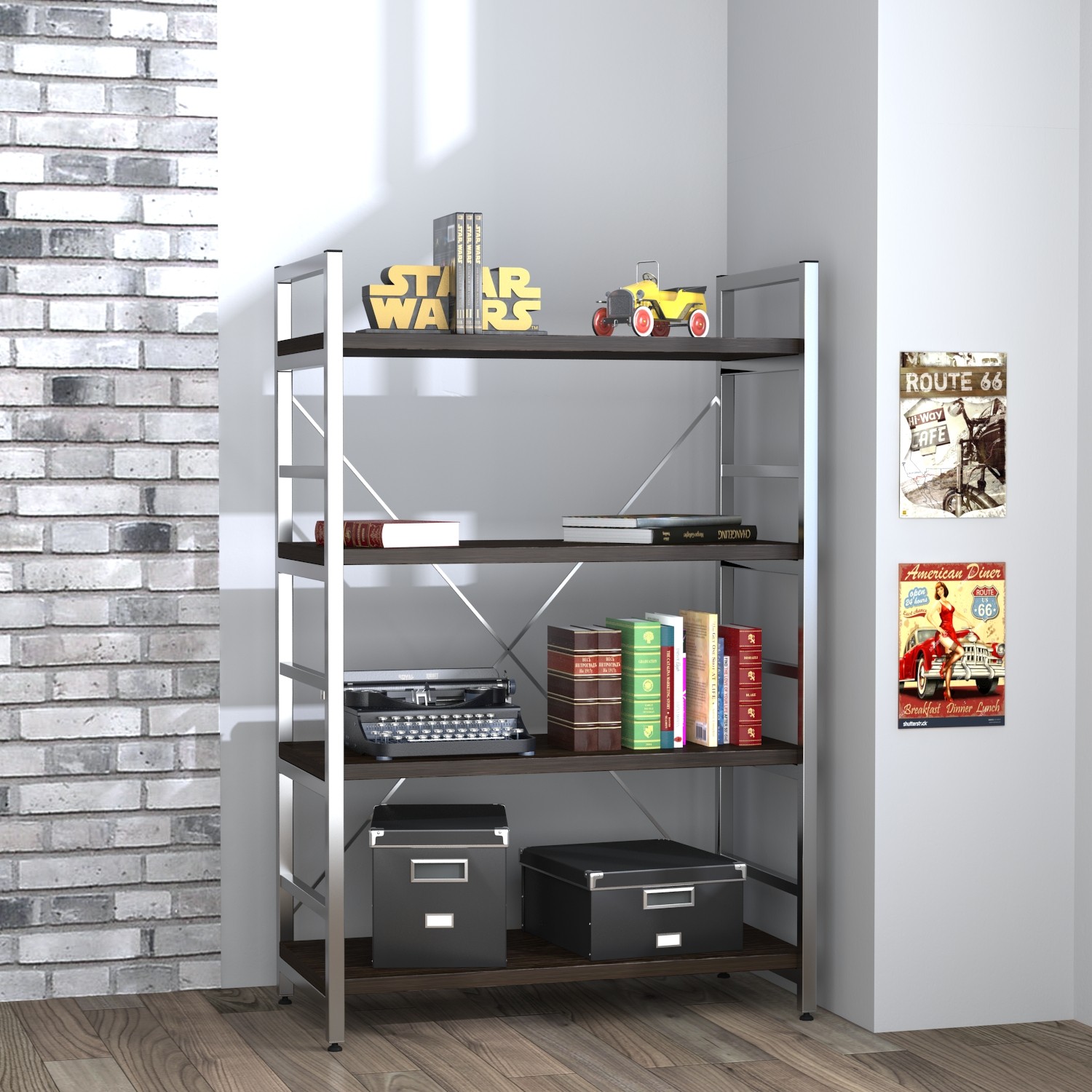 Стеллаж низкий офисный L-125 new Венге Луизиана