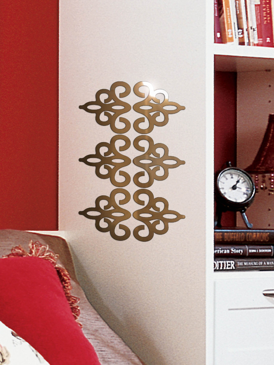 Дзеркальний настінний акриловий декор наліпка "Дакар" 6 шт. бронза