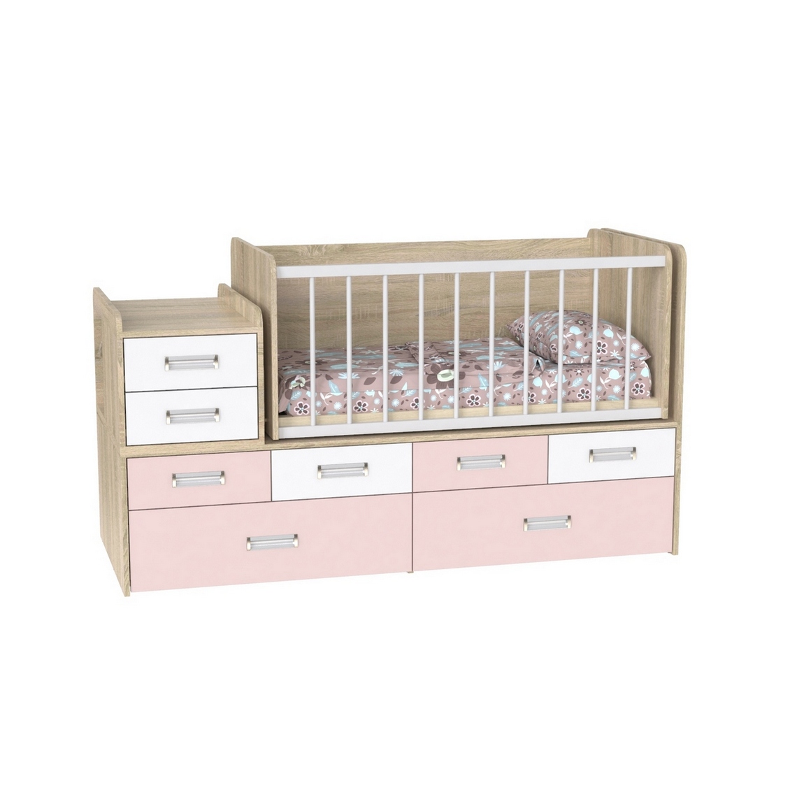 Кровать детская  Binky ДС4114 Дуб Сонома сакура/аляска Кровать детская  Binky ДС4114 Дуб Сонома сакура/аляска