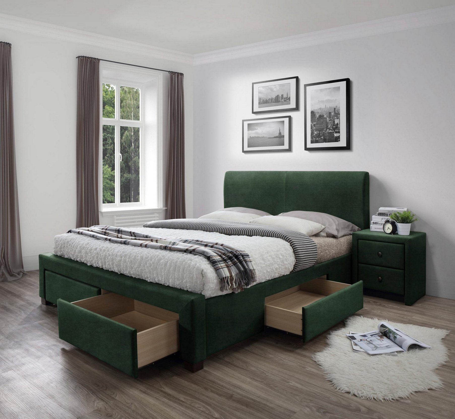 

Ліжко Halmar Modena 3 160х200 зелене, Зелений
