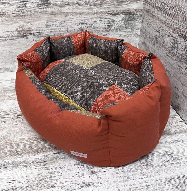Лежак для кошек и собак панама модель 1 "Square brown" 50х40 см