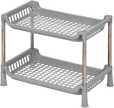 Етажерка пласт FABRIKA HOME 2 яруси, серый