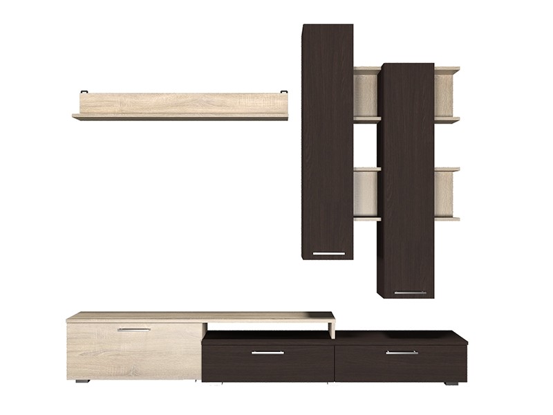 Стенка в гостиную Doris Дуб Сонома/Венге Магия