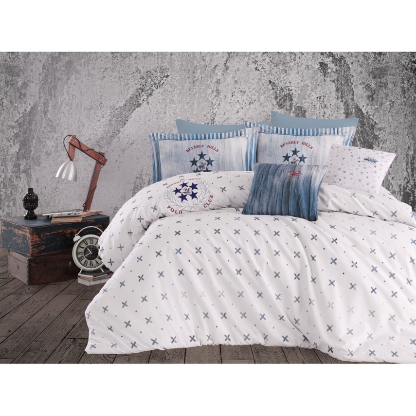

Комплект постільної білизни Beverly Hills Polo Club ранфорс - BHPC 015 White, Білий