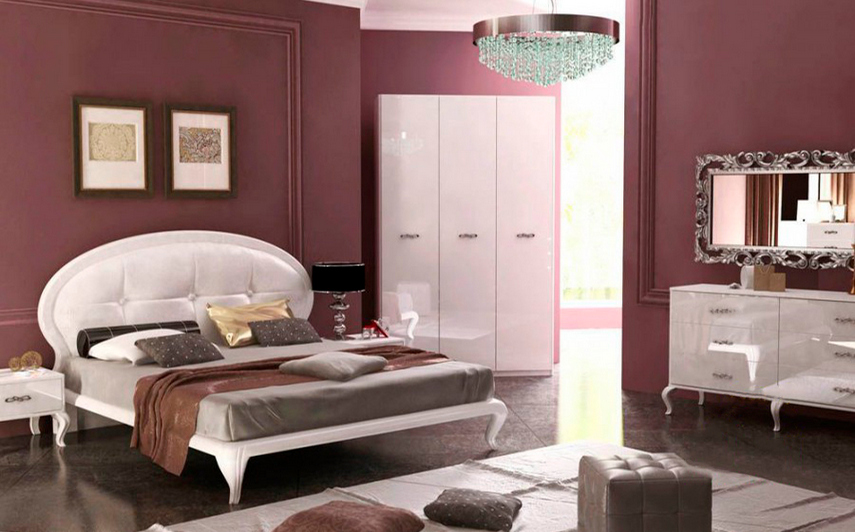 Спальня  Империя Белая с 3-х дверным шкафом