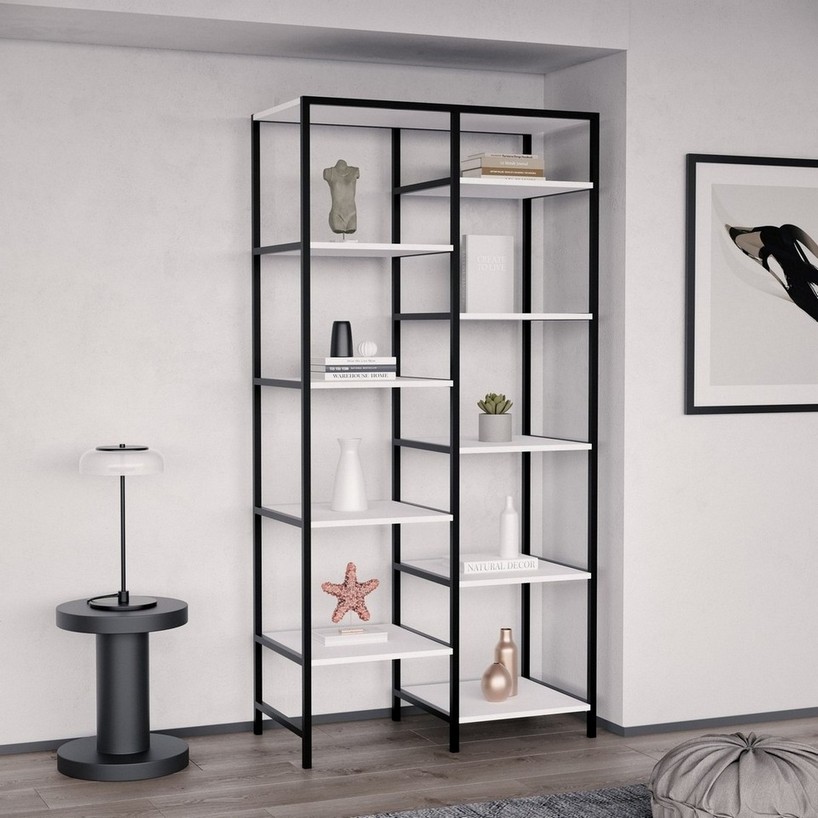 Стеллаж для дома в стиле лофт N-03 белый