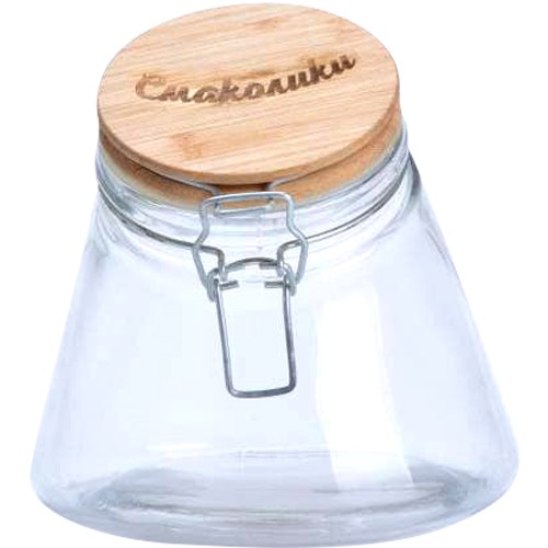 Ємність для сипучих продуктів з бамбуковою кришкою 1,2л