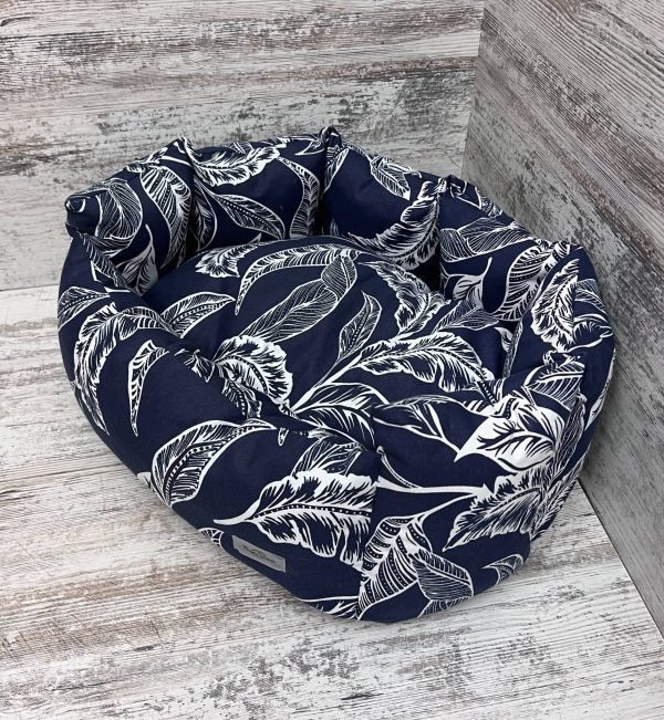 Лежак для кошек и собак панама модель 1 "Branch blue" 50х40 см