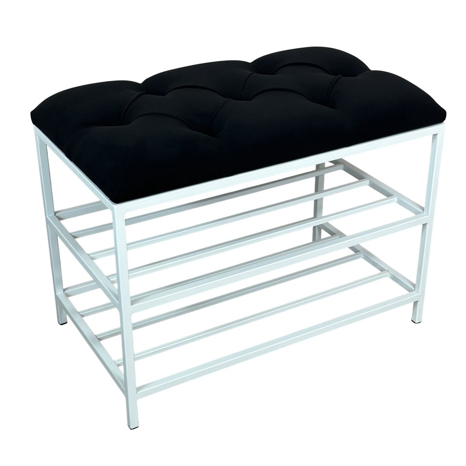 Банкетка с каретной стяжкой 50 см, Белый каркас