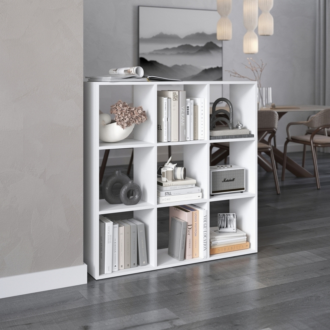 Полка-стеллаж на 9 ячеек M-20 белая Полка-стеллаж на 9 ячеек M-20 белая