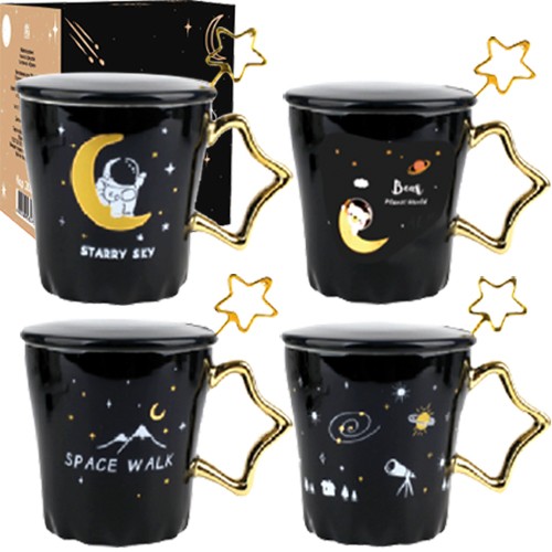 Чашка з кришкою таложкою Space 360мл