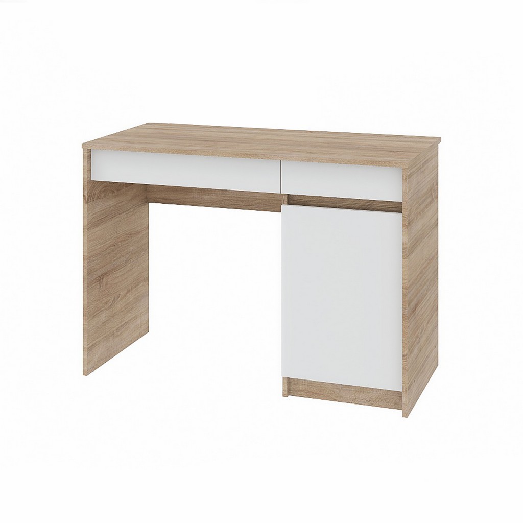Письменный стол Сити 1100 1100x500x770 Дуб сонома/Белый