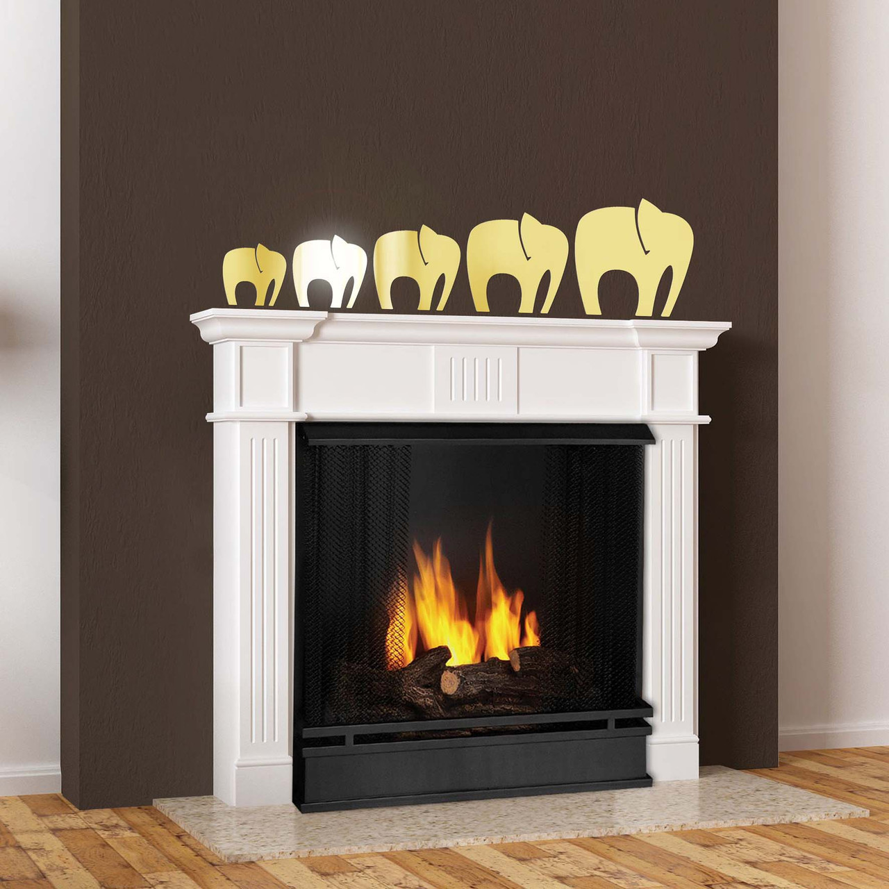 Зеркальный настенный акриловый декор наклейка "Удача" 5 шт. золото