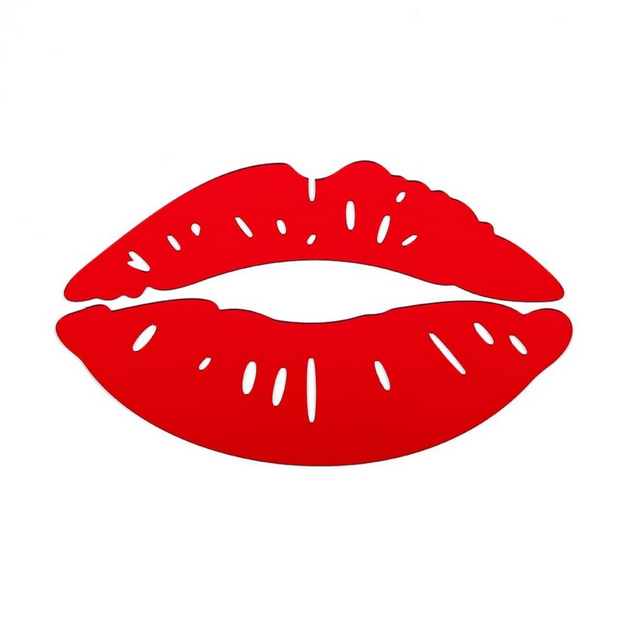 Зеркальный декор акриловый самоклеящийся Губы красные,  SW-00002500