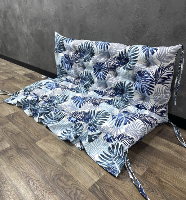 Подушка на поддоны/качели/каркасы панама “Tropical leaves” синий 100х50х50 см Подушка на поддоны/качели/каркасы панама “Tropical leaves” синий 100х50х50 см