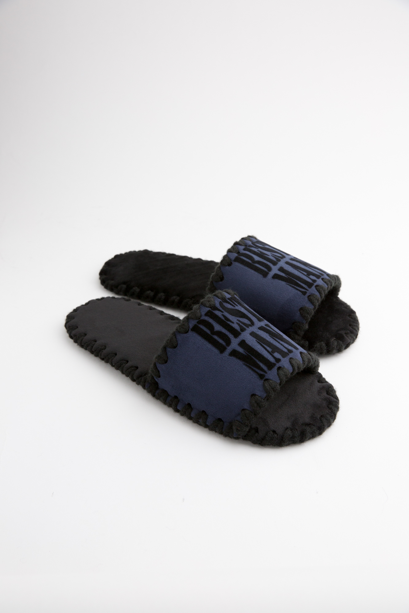 Мужские домашние тапочки Family Story Классические Best Man открытые Темно-синие 40-41 р