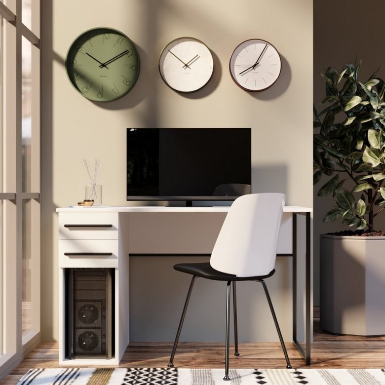 Компьютерный стол  Альянс 2Черный/ Белый