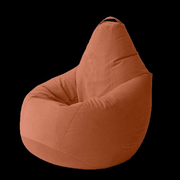 Кресло-груша велюр оранжевая L, 100x75 Кресло-груша велюр оранжевая L, 100x75