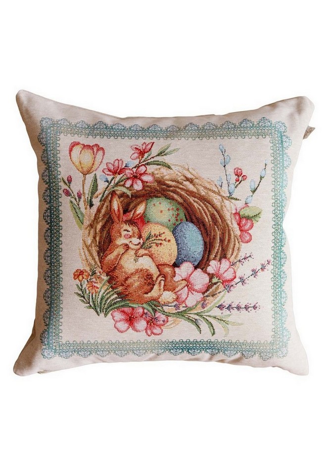 Подушка декоративная Прованс Зайчик в корзине Злагода Подушка декоративная Прованс Зайчик в корзине Злагода