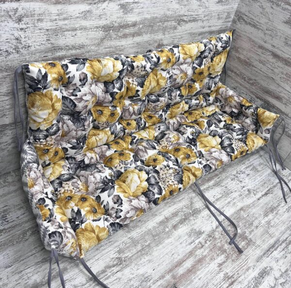 Подушка с бортами на поддоны/качели/каркасы панама “Autumn flowers” серый 100х50х50х20 см Подушка с бортами на поддоны/качели/каркасы панама “Autumn flowers” серый 100х50х50х20 см
