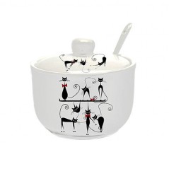 Сахарница сложкой Черная кошка 11х7,5см , 450мл фото 1 Сахарница сложкой Черная кошка 11х7,5см , 450мл фото 1