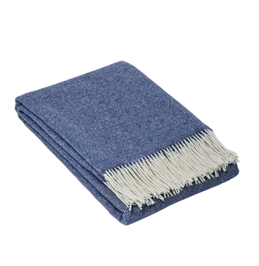 Плед мериносовый Лабиринт синий Love You 140 x 200 см