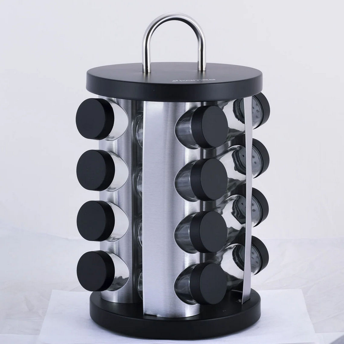 Набор ёмкостей для специй Kamille на круглой подставке, 16 шт KM-7043