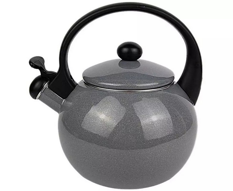 Эмалированный чайник Kamille  со свистком 2,2 л серый