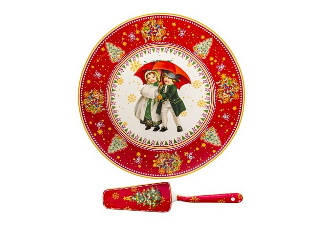 Блюдо Lefard  для торта з лопаткою Vintage 27см 924-812 Блюдо Lefard  для торта з лопаткою Vintage 27см 924-812