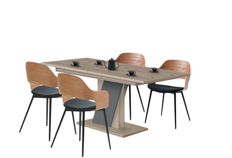 Стол Слайдер дуб крафт серый