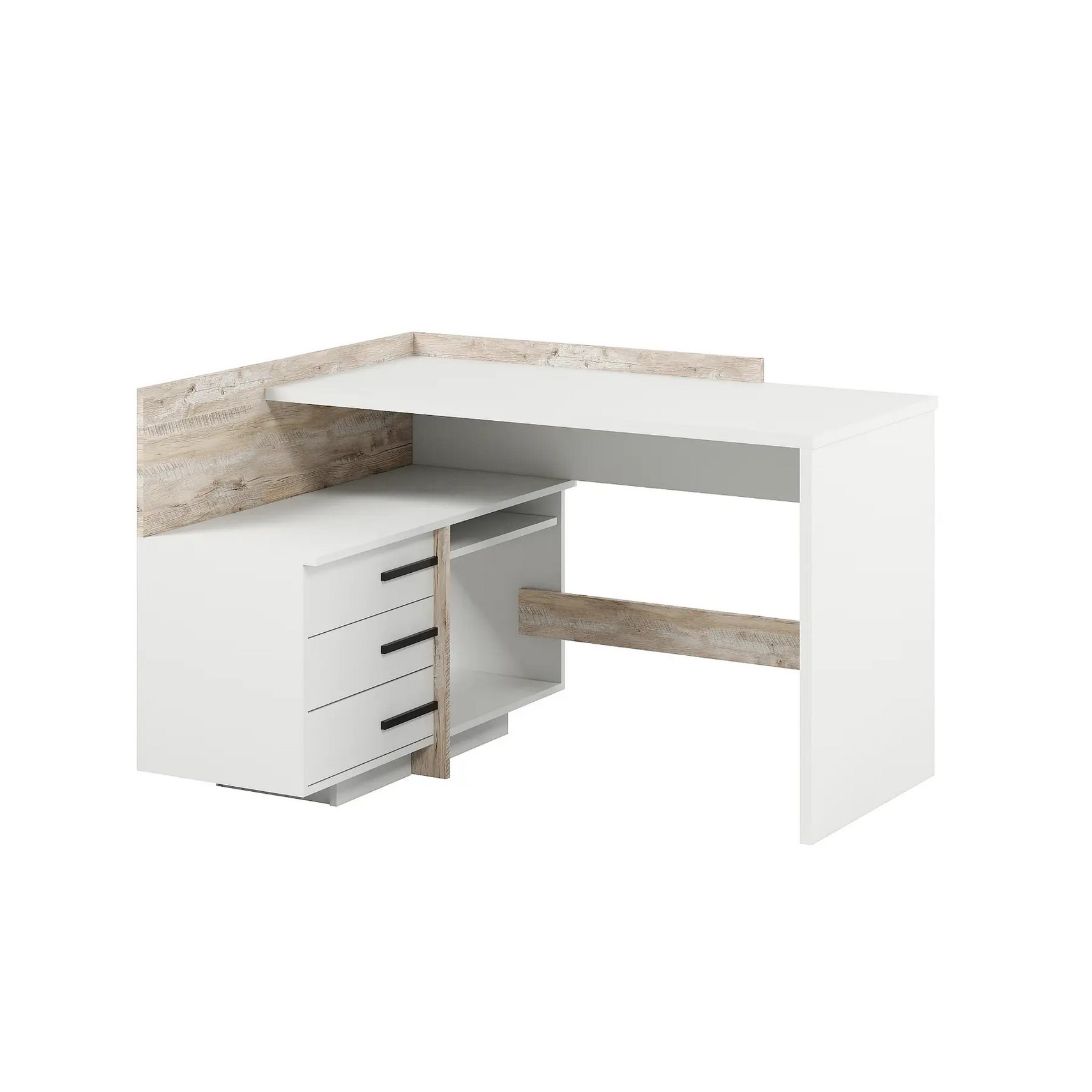 Компьютерный стол Эстет Дуб Клондайк Белый (C-16.1) 129х102х75 левый Компьютерный стол Эстет Дуб Клондайк Белый (C-16.1) 129х102х75 левый