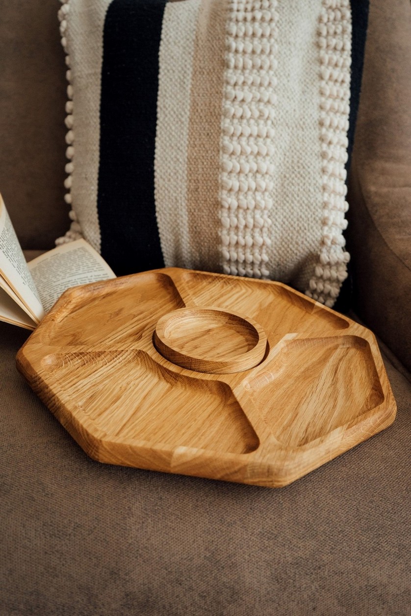 Менажниця Wood Decor Восьмигранна 35 см + соусник Менажниця Wood Decor Восьмигранна 35 см + соусник