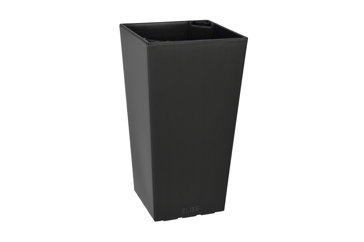 Горщик для квітів Plastkon elise 30, антрацит глянцевий