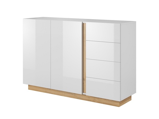Комод Marco 2D4S/138 білий глянець/дуб грандсон Комод Marco 2D4S/138 білий глянець/дуб грандсон
