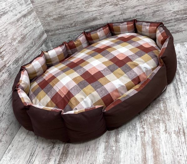 Лежак для кошек и собак панама модель 1 "Cube brown" 50х40 см