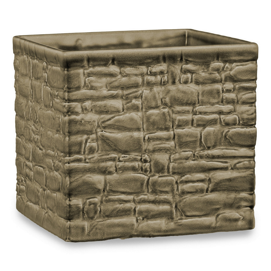 Кашпо для квітів Stone look, кераміка кам'яний куб