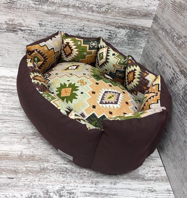 Лежак для кошек и собак панама модель 1 "Carpet green" 50х40 см