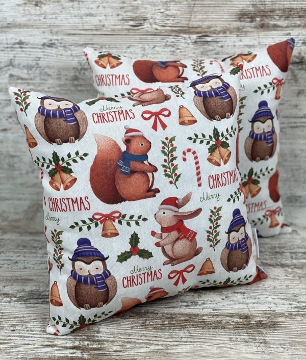 Подушка новогодняя X-mas forest dwellers 40х40 см цельная Подушка новогодняя X-mas forest dwellers 40х40 см цельная