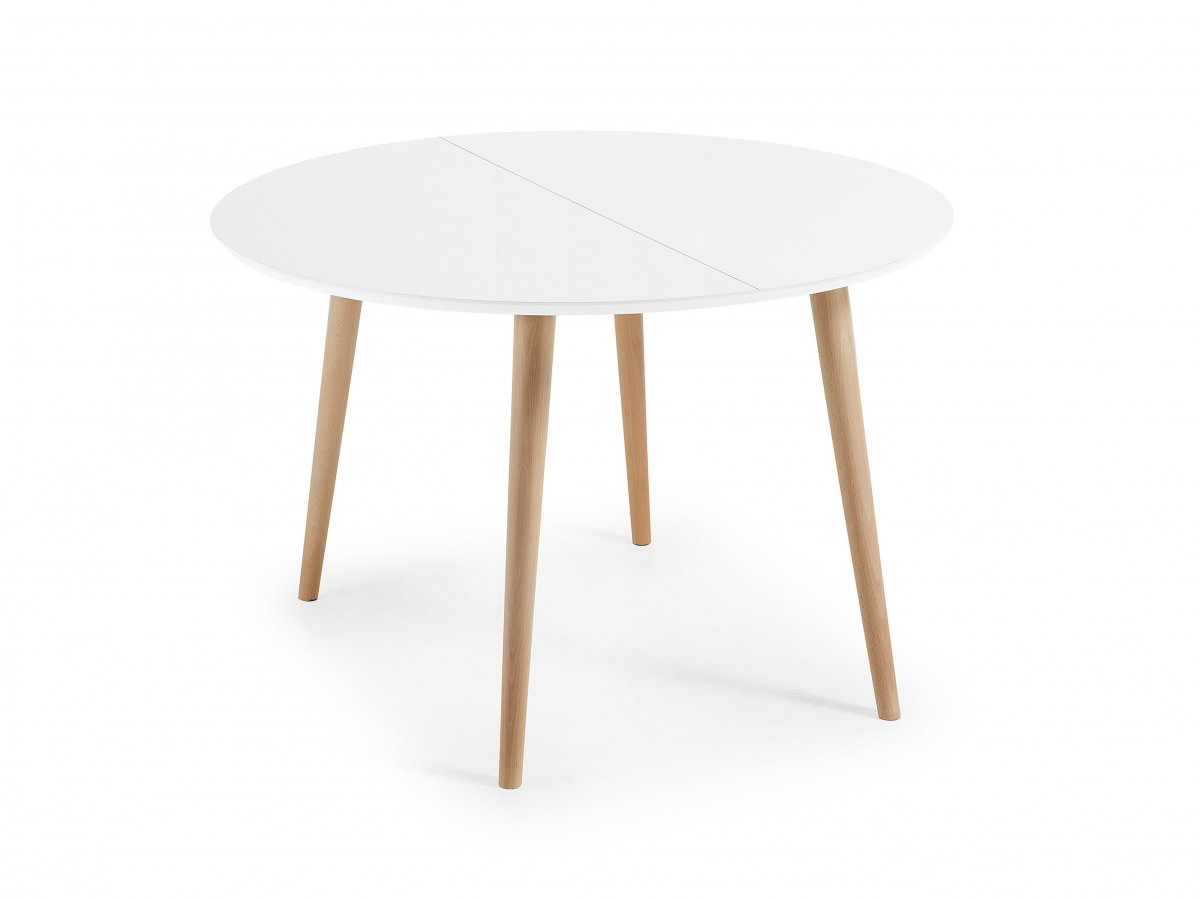 Стол раскладной OAKLAND круглый матовый белый 120(200)х120  CC0146L33 Стол раскладной OAKLAND круглый матовый белый 120(200)х120  CC0146L33