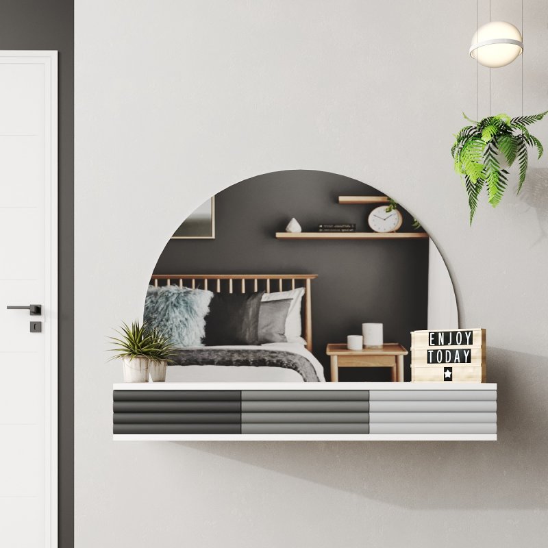 Туалетный столик  Компанит- цвет белый/пепел Туалетный столик  Компанит- цвет белый/пепел