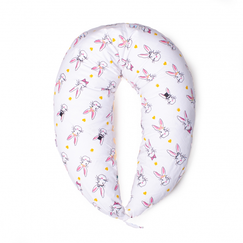 Подушка для беременных и кормления №8628 PL 17-0529 Bunnies white 50% Memory