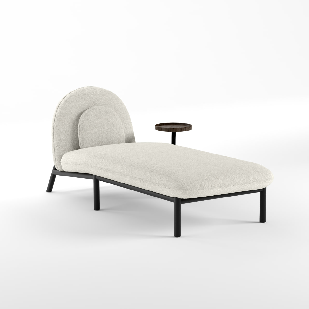 Шезлонг Soft Lounge со столиком Boucle Nata/Чёрный 75x182x80 Шезлонг Soft Lounge со столиком Boucle Nata/Чёрный 75x182x80