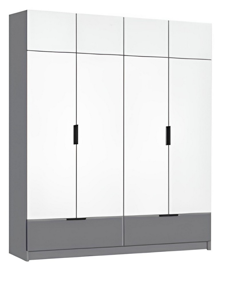 Шкаф распашной Комфорт 180х52х240 см серый шифер/белый Шкаф распашной Комфорт 180х52х240 см серый шифер/белый