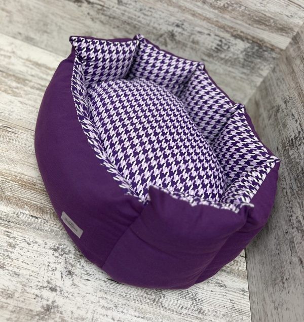 Лежак для кошек и собак панама модель 1 "Ripples violet" 50х40 см